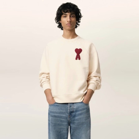 아미 남/녀 크루넥 긴팔티 - Ami Unisex Round Tshirt - amc8967x