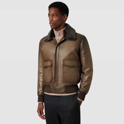 벨루티 남성 가죽 자켓 - Berluti Mens Leather Jackets - bec8980x