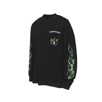 크롬하츠 남성 라운드 긴팔티 - Chrome Hearts Mens Round Tshirt - chc12215x