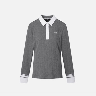 PXG 여성 텍스쳐 칼라 롱슬리브 티셔츠 - gol1893x