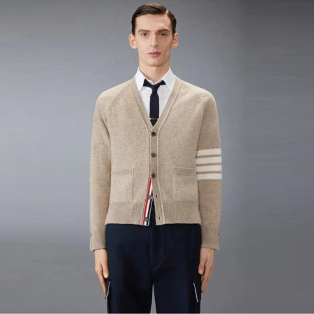 톰브라운 남성 브이넥 가디건 - Thom Browne Mens V-neck Cardigan - thc12399x