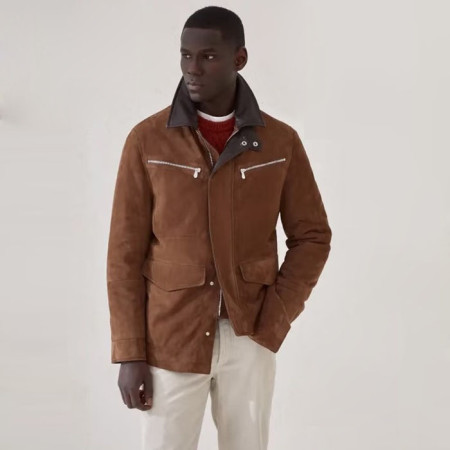 브루넬로쿠치넬리 남성 가죽 재킷 - Brunello Cucinelli Mens Leather Jacket - brc12439x