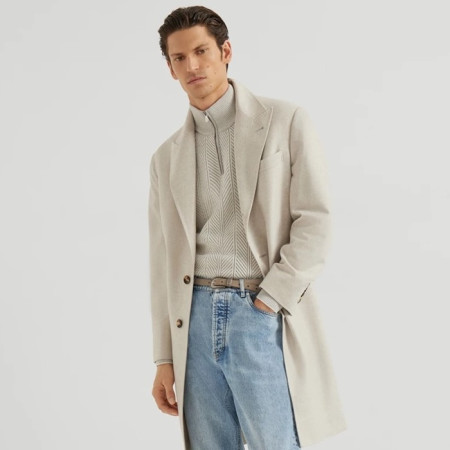 브루넬로쿠치넬리 남성 집업 니트 - Brunello Cucinelli Mens Zip-up Knitwear - brc12454x