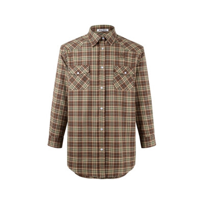 미우미우 남/녀 체크 셔츠 - Miumiu Unisex Flanner Shirts - mic12518x