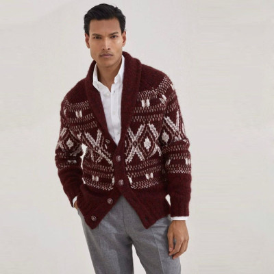 브루넬로쿠치넬리 남성 브이넥 가디건 - Brunello Cucinelli Mens V-neck Cardigan - brc12618x