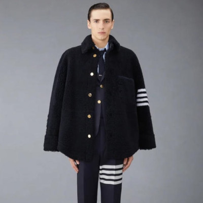 톰브라운 남/녀 시어링 셔츠 재킷 - Thom Browne Unisex Shearling Shirt Jacket - thc12620x