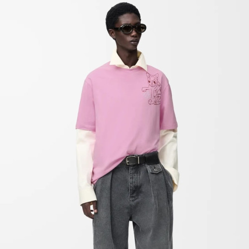 로에베 남성 라운드 반팔티 - Loewe Mens Round Tshirt - loc12638x