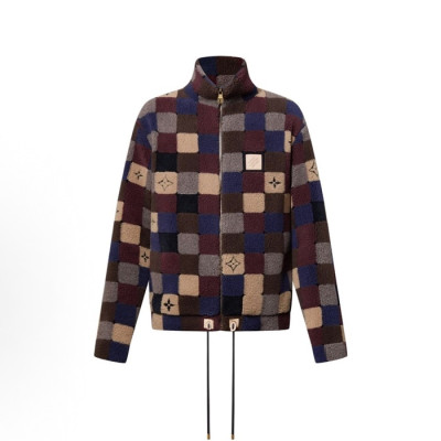 루이비통 남성 다미에 플리스 블루종 - Louis vuitton Mens Damier Fleece Blouson - lvc12655x