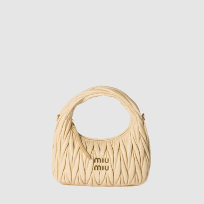 미우미우 여성 완더 마테라쎄 호보 백 - Miumiu Womens Wander Matelasse Hobo Bag - mib12849x