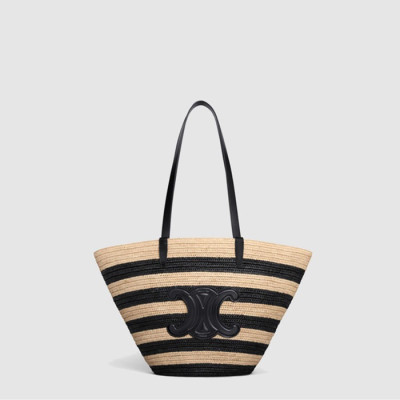 셀린느 여성 스트라이프 커핀 클래식 파니에 라피아 - Celine Womens Striped Coffin Classic Pannier Raffia - ceb13009x