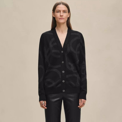 에르메스 여성 브이넥 가디건 - Hermes Womens V-neck Cardigan - hec12719x