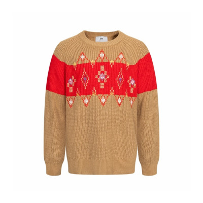 아미 남/녀 라운드 니트 - Ami Unisex Round Knitwear - amc12744x