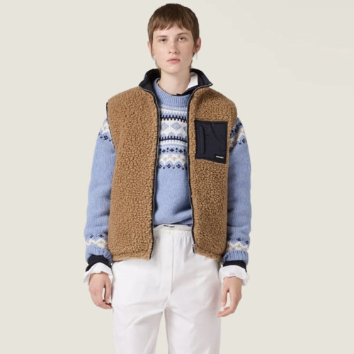 미우미우 남/녀 플란넬 베스트 - Miumiu Unisex Zip-up Vest - mic12907x