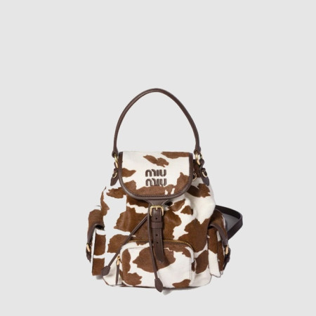미우미우 여성 프린트 가죽 백팩 - MiuMiu Womens Printed Leather Backpack - mib13122x