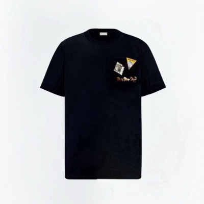 디올 남성 라운드 반팔 티셔츠 - Dior Mens Round Tshirt - dic12934x