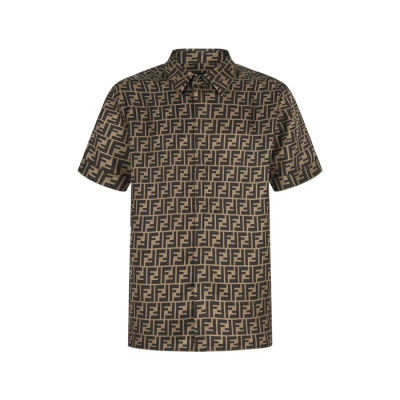 펜디 남성 FF 반팔 셔츠 - Fendi Mens FF Shirts - fec12937x