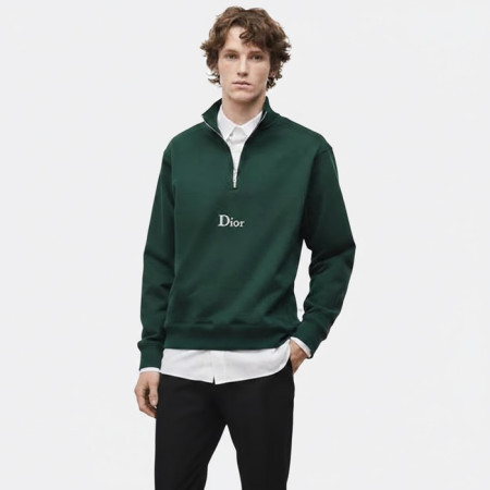 디올 남성 기모 지퍼 네크라인 스웨트 셔츠 - Dior Mens Zipper Neckline Sweatshirt - dic13005x