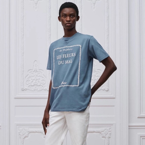 디올 남성 라운드 반팔 티셔츠 - Dior Mens Round Tshirt - dic13091x