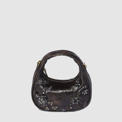 미우미우 여성 완더 자수 가죽 미니백 - Miumiu Womens Wander Embroidered Leather Mini Bag - mib13219x