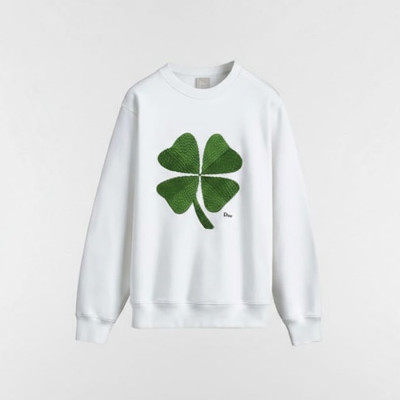 디올 남성 클로버 자수 스웨트 셔츠 - Dior Mens Clover Embroidered Sweatshirt - dic13238x