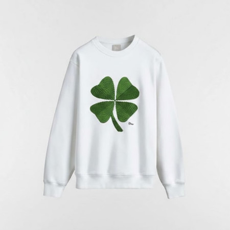 디올 남성 클로버 자수 스웨트 셔츠 - Dior Mens Clover Embroidered Sweatshirt - dic13238x