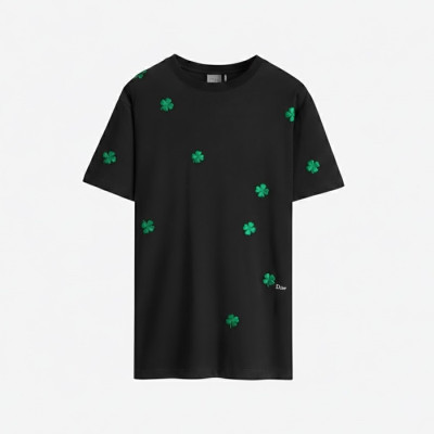 디올 남성 클로벌 자수 티셔츠 - Dior Mens Clover Embroidered Tshirt - dic13267x