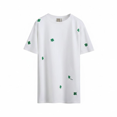 디올 남성 클로벌 자수 티셔츠 - Dior Mens Clover Embroidered Tshirt - dic13268x