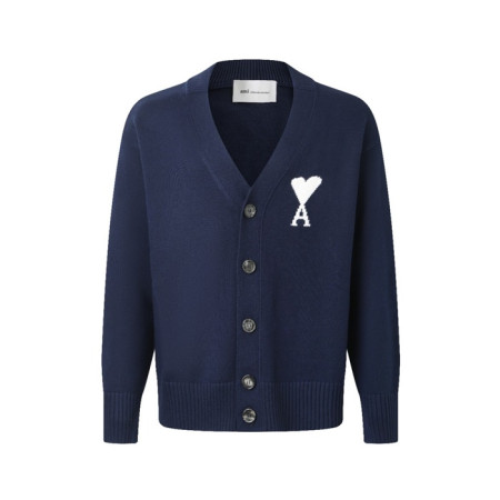 아미 남/녀 브이넥 가디건 - Ami Unisex V-neck Cardigan - amc13313x
