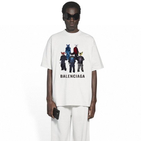 발렌시아가 남성 라운드 반팔 티셔츠 - Balenciaga Mens Round Tshirt - bac13405x