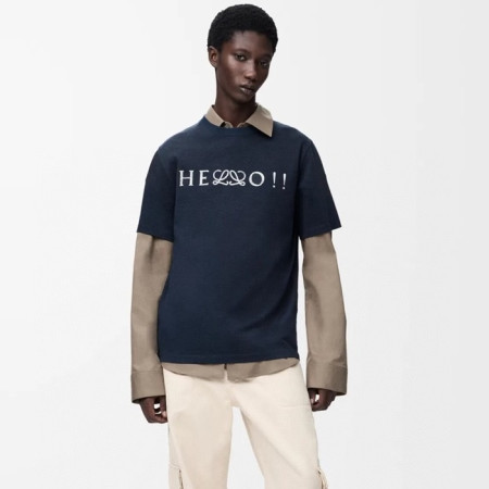 로에베 남성 라운드 반팔티 - Loewe Mens Round Tshirt - loc13430x