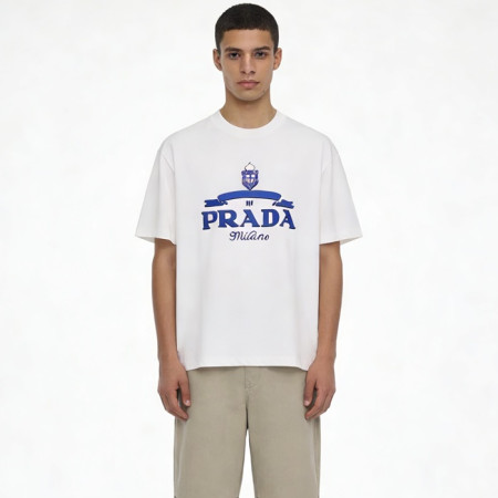 프라다 남성 라운드 반팔티 - Prada Mens Round Tshirt - prc13443x