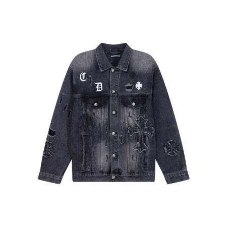 크롬하츠 남성 데님 자켓 - Chrom Hearts Mens Denim Jacket - chc13502x