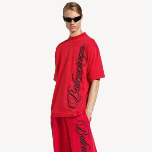 발렌시아가 남성 커시브 미디엄 핏 티셔츠 - Balenciaga Mens Curvy Medium Fit Tshirt - bac13523x