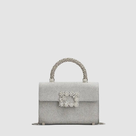 로저비비에 여성 플라워 스트라스 주얼 앤벨롭 미니 백 - Roger Vivier Womens Flower Strass Jewel Envelope Mini Bag - rob13495x