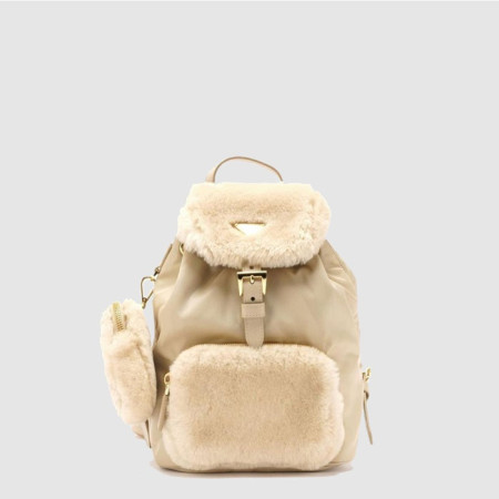 프라다 여성 시어링 리나일론 백팩 1BZ074 - Prada Womens Shearling Re-Nylon Backpack - prb13596x