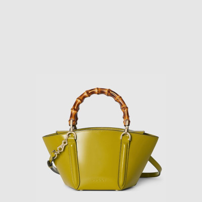 구찌 여성 뱀부 탑 핸들 미니 토트백 - Gucci Womens Bamboo Top Handle Mini Tote Bag - gub13655x