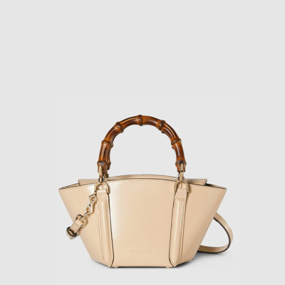 구찌 여성 뱀부 탑 핸들 미니 토트백 - Gucci Womens Bamboo Top Handle Mini Tote Bag - gub13656x