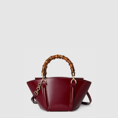 구찌 여성 뱀부 탑 핸들 미니 토트백 - Gucci Womens Bamboo Top Handle Mini Tote Bag - gub13696x