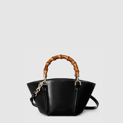 구찌 여성 뱀부 탑 핸들 미니 토트백 - Gucci Womens Bamboo Top Handle Mini Tote Bag - gub13697x