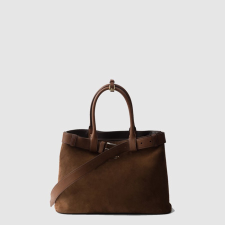 프라다 여성 더블 벨트 토트백 1BA416 - Prada Womens Tan Tote Bag - prb13799x