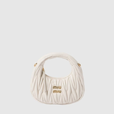 미우미우 여성 완더 마테라쎄 호보 미니 백 - Miumiu Womens Wander Matelasse Hobo Bag - mib14257x