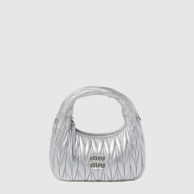 미우미우 여성 완더 마테라쎄 호보 미니 백 - Miumiu Womens Wander Matelasse Hobo Bag - mib14258x