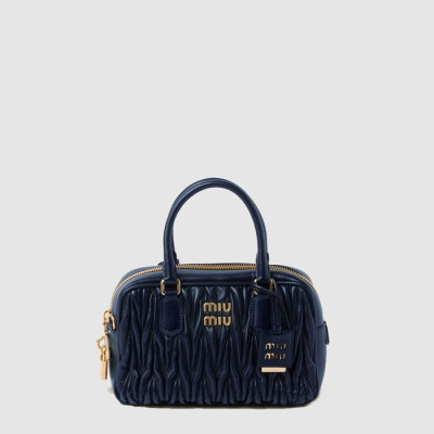 미우미우 여성 아르카디 마테라쎄 가죽 백 - Miumiu Womens Arcadi Matelasse Leather Bag - mib14302x