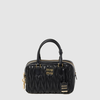 미우미우 여성 아르카디 마테라쎄 가죽 백 - Miumiu Womens Arcadi Matelasse Leather Bag - mib14303x