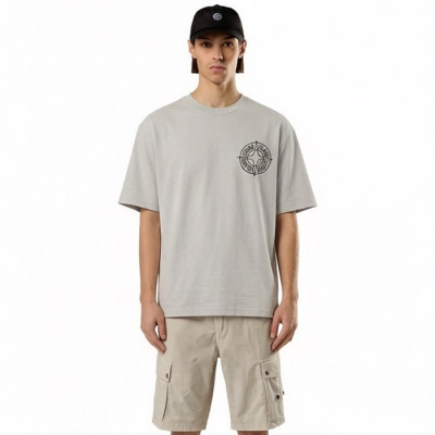 스톤아일랜드 남성 라운드 반팔 티셔츠 - Stone Island Mens Round Tshirt - stc13640x