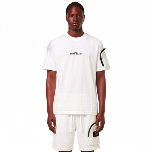스톤아일랜드 남성 라운드 반팔 티셔츠 - Stone Island Mens Round Tshirt - stc13657x