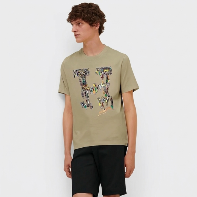 에르메스 남성 라운드 반팔티 - Hermes Mens Round Tshirt - hec13670x