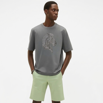 에르메스 남성 라운드 반팔티 - Hermes Mens Round Tshirt - hec13671x