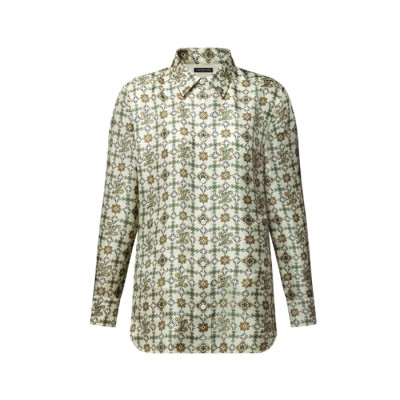 루이비통 여성 누보 모노그램 실크 셔츠 - Louis vuitton Womens Nouveau Monogram Silk Shirt - lvc13698x