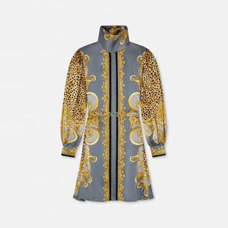 베르사체 여성 실크 드레스 - Versace Womens Silk Dress With Waist Belt - vec13705x